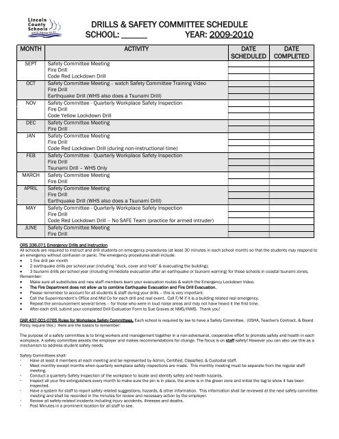 drill evaluation form 2007-2008 - Readiness and Emergency ...