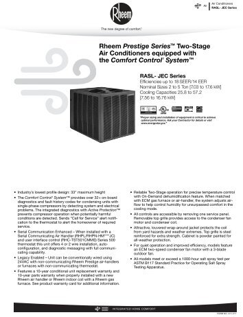 RASL-JEC Specification Sheet - Rheem