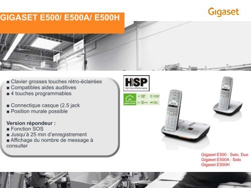 Gigaset_PrÃƒÂ©sentation produit Janvier 2012.pdf - HL2D