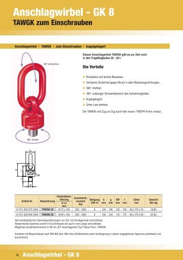 Anschlagwirbel - GK 8 - TAWGK - zum ... - Seil-Baur GmbH