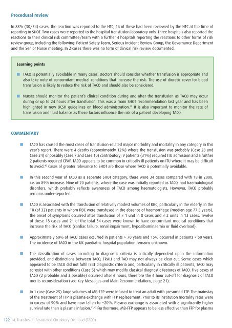 SHOT Annual Report 2009 - Serious Hazards of Transfusion