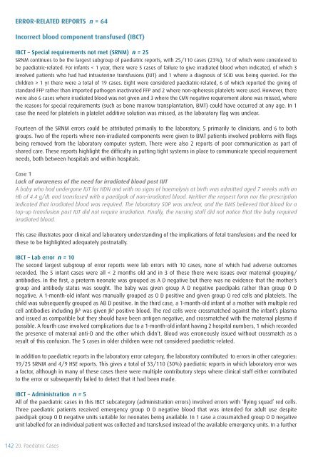 SHOT Annual Report 2009 - Serious Hazards of Transfusion