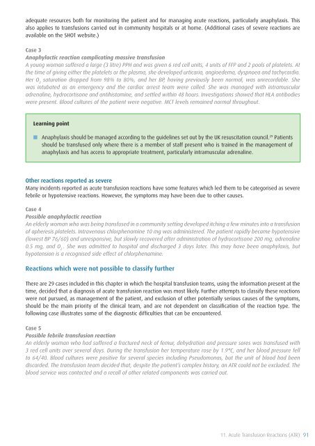 SHOT Annual Report 2009 - Serious Hazards of Transfusion