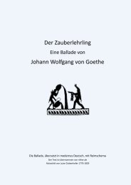 Der Zauberlehrling Johann Wolfgang von Goethe