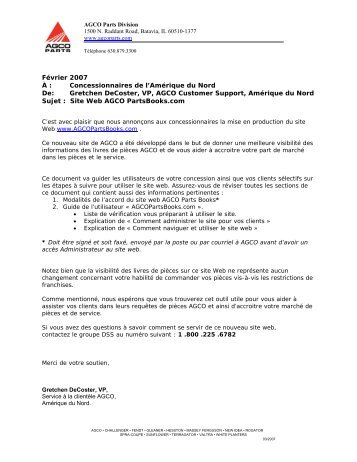 Formulaire d'enregistrement - AGCO DSS Team