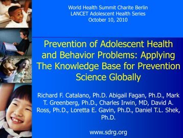 Prevention of Adolescent Health and Behavior ... - SDRG Home