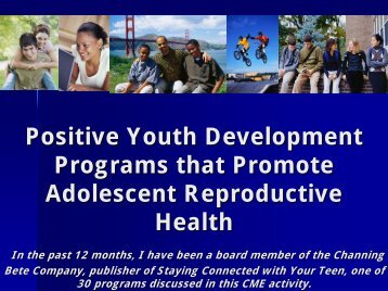 Positive Youth Development Programs that Promote ... - SDRG Home