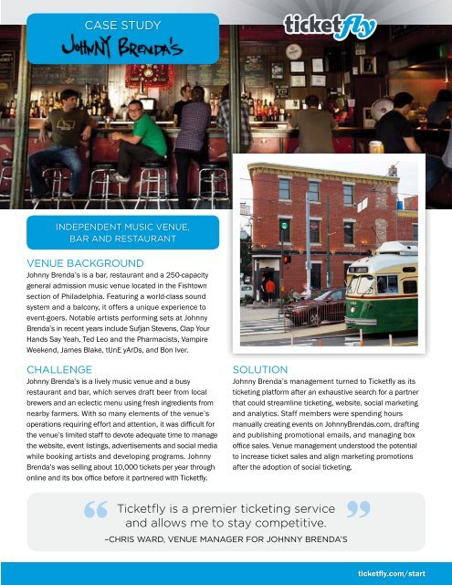Page 1 Johnny Brenda's is a bar, restaurant and a 250-capacity ...