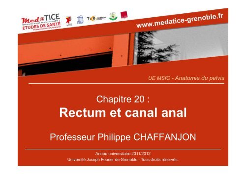 Rectum et canal anal - UniversitÃ© Virtuelle Paris 5