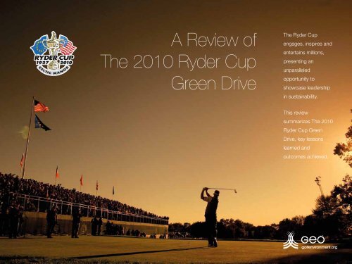 A Review of The 2010 Ryder Cup Green Drive - Turner Broadcasting