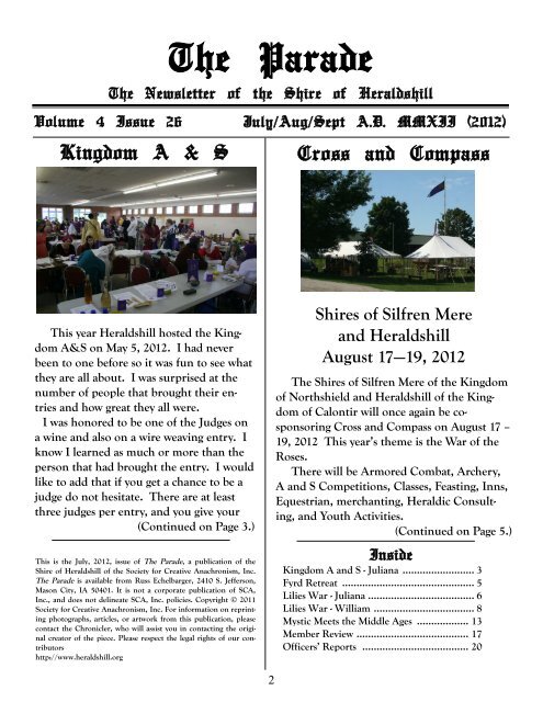 Volume 4, Issue 26 - July-September 2012 - Heraldshill!