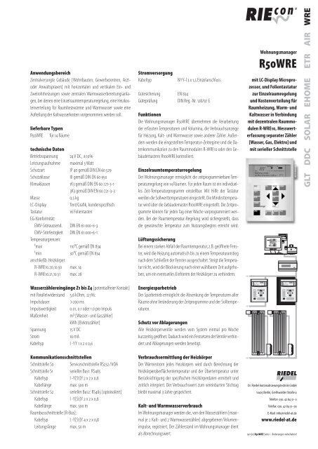 Datenblatt R50WRE - Dr. Riedel Automatisierungstechnik GmbH