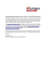 Volleyball England Resources for Coaches – Personal Development