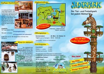 Der Tier- und Freizeitpark bei jedem Wetter! - Jaderpark