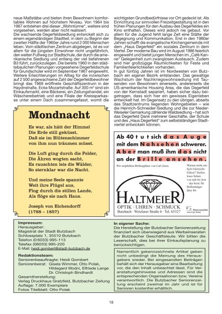 Butzbacher Seniorenzeitung - Seniorenbeirat Butzbach