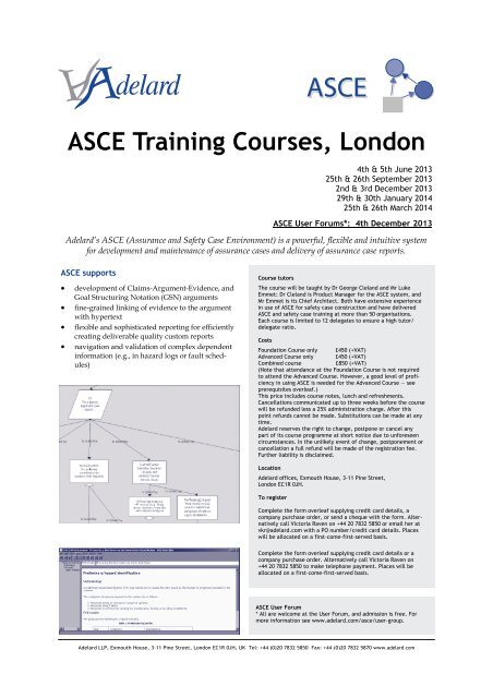 ASCE training course flyer - Adelard