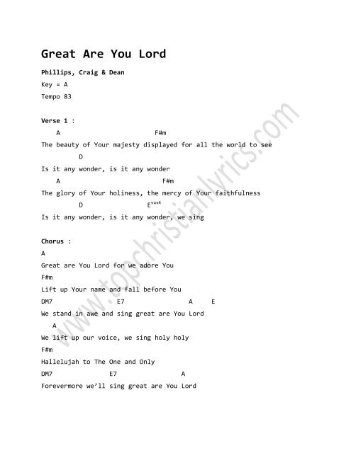 How Great Are You Lord Lyrics