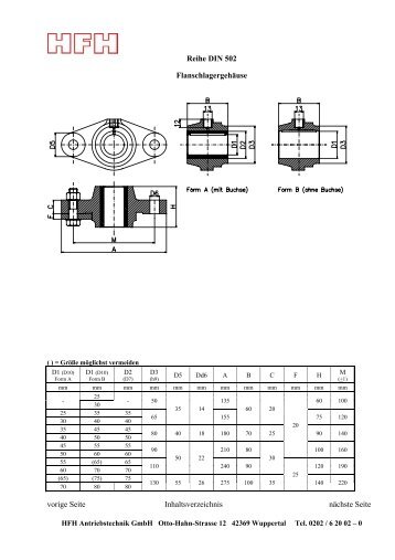 DIN 502, 503, 504, 505L, 506A - HFH Antriebstechnik GmbH