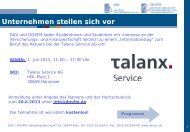Unternehmen stellen sich vor - Talanx Service AG - UniversitÃ¤t ...