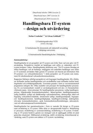 Handlingsbara IT-system â design och utvÃ¤rdering - ResearchGate