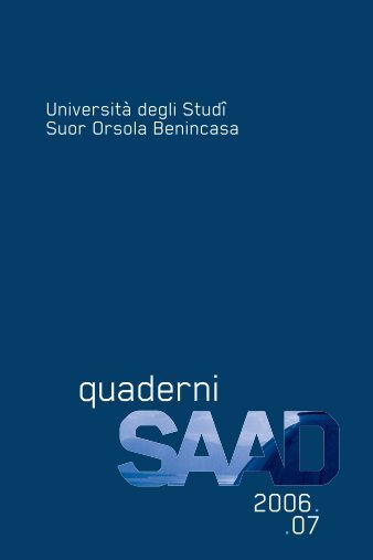 quaderni SAAD n. 1 - Istituto Universitario Suor Orsola Benincasa