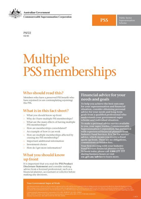 Multiple PSS memberships