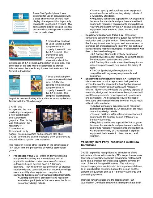 2009 Annual Report (PDF) - 3-A Sanitary Standards