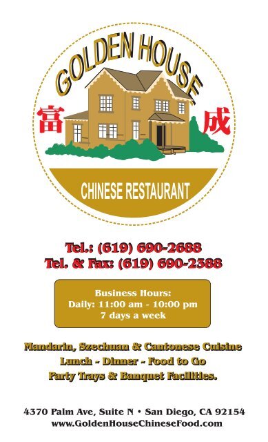 Download Menu Golden House Chinese Food and Catering San