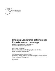 Bridging Leadership at Synergos: Experience and Learnings (2007)