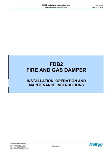 FDB2 FIRE AND GAS DAMPER - Halton