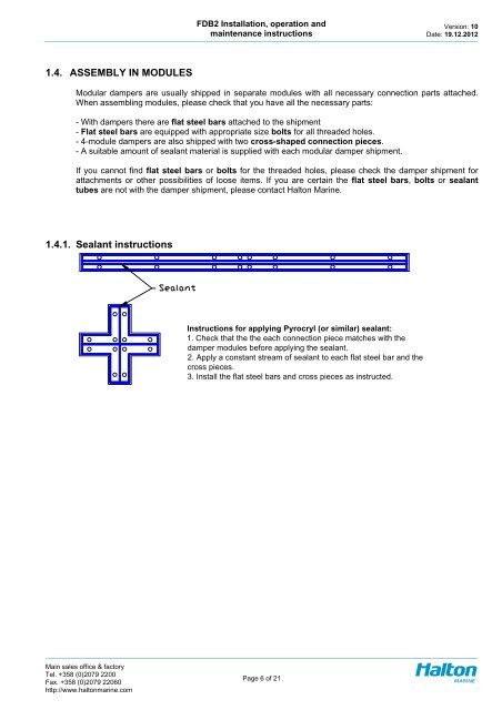 FDB2 FIRE AND GAS DAMPER - Halton