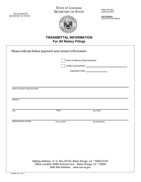 Notary Public Examination Registration - Secretary of State - Louisiana