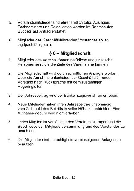 Satzung BJÜ [64.0 KB] - Badische Jäger Überlingen eV