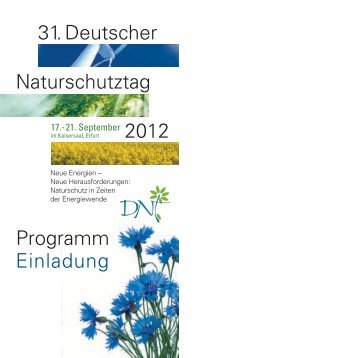 Programmheft des 31. DNT (PDF) - Deutscher Naturschutztag