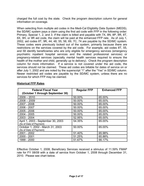 Aid Codes Master Chart - LA County Department of Mental Health