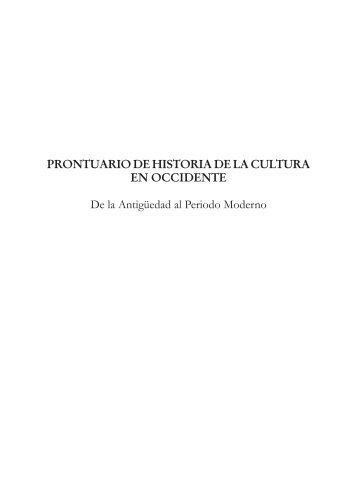 PRONTUARIO DE HISTORIA DE LA CULTURA EN OCCIDENTE De ...