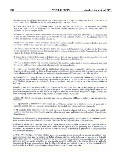 MiÃ©rcoles 8 de abril del 2009 - Gobierno del Estado de Chihuahua