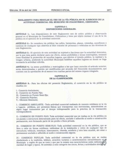 MiÃ©rcoles 8 de abril del 2009 - Gobierno del Estado de Chihuahua