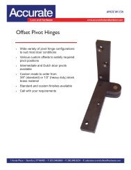 Offset Pivot Hinges - Accurate Lock and Hardware