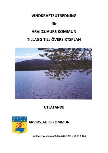 Vindkraftsutredning - utlÃ¥tande (pdf - 13,7 MB) - Arvidsjaur