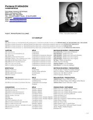 CV complet Compositeur - Agence Artistique Duchesne