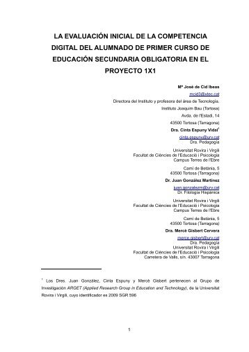 La evaluaciÃ³n inicial de la competencia digital del alumnado