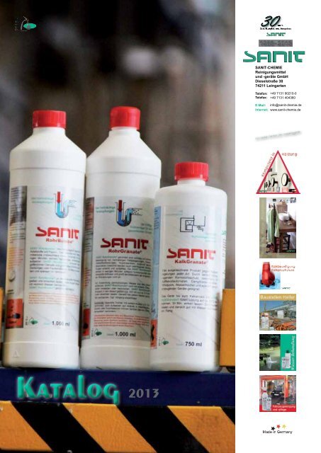 Katalog 2013 - SANIT Reinigungsmittel und
