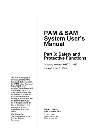 PAM & SAM System User's Manual Part 3: Safety and ... - Kollmorgen