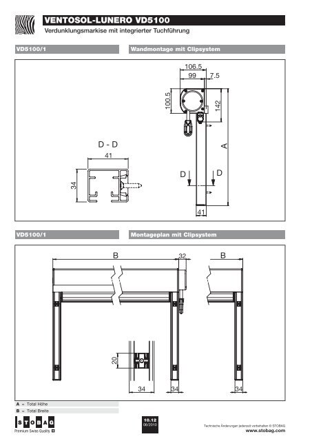 ventosol-lunero vd5100 / vd5200 / vd5400 - Schmid Storen AG