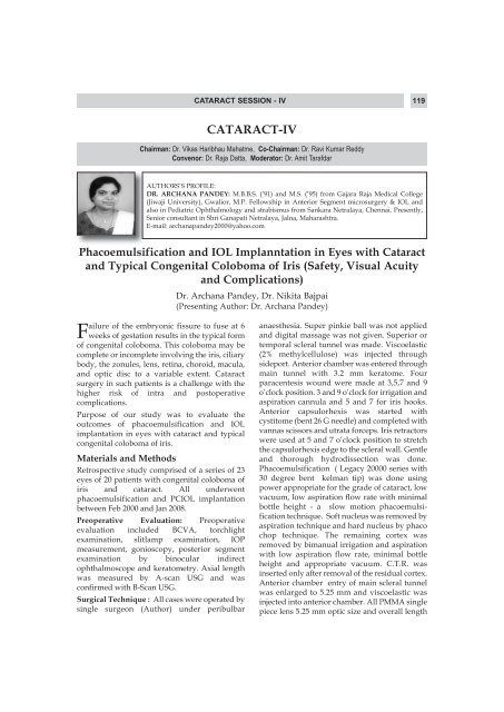 cataract session - iv - All India Ophthalmological Society