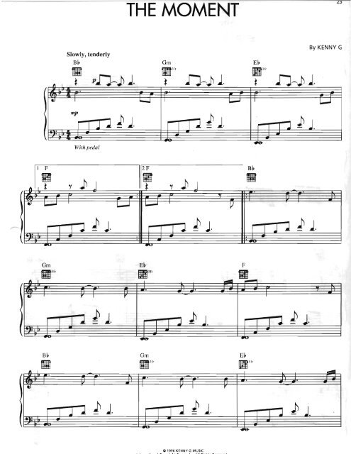 Kenny G A The Moment Daily Piano Sheets