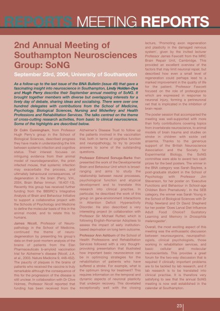 a newsletter for members of the BNA - British Neuroscience ...