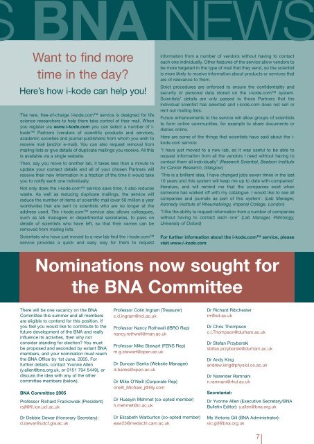 a newsletter for members of the BNA - British Neuroscience ...
