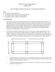 Math 140 with Group Projects Spring 1999 Lab 2: Finding Absolute ...